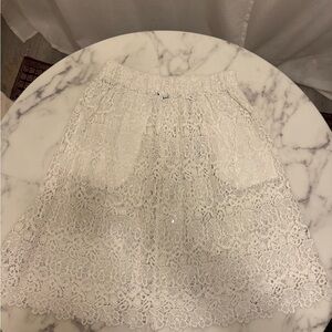 Clare V. Anais White Lace Skirt